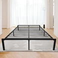 thumbnail image 2 of 18 Inch Queen Bed Frame Embedded Design, 1000 lbs Heavy Duty Platform Bed Frame with Under Bed Storage, Easy Assembly, No Box Spring Needed, 2 of 8