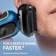 thumbnail image 3 of Braun Electric Shaver for Men, Series 6 6172cc, Wet & Dry Shave, Turbo & GentleShaving Modes, Foil Shaver, Engineered in Germany, Clean & Charge SmartCare CenterIncluded, with Precision Trimmer, Blue, 3 of 19