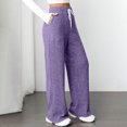 thumbnail image 3 of fatyb Womens Casual Ribbed Knit Pants Wide Leg Lounge Pants with Pockets Drawstring Loose Comfy Trousers, 3 of 7