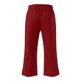 thumbnail image 4 of LLYWEY Toddler Leggings pour Filles, Collants Côtelés pour Bébé Fille, Pantalons pour Enfants Unis Extensibles à Taille Élastique à Enfiler Longueur Cheville Pantalons Rouges 5T, 4 of 5