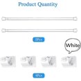 thumbnail image 2 of Adjustable Tension Rod Extendable Spring Curtain Rod With Self Adhesive Hook For Closet, White, Length 15.7 To 27.5 Inch (2), 2 of 5