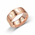 thumbnail image 1 of Unique Men 4-color Rose Gold Titanium Steel Ring Letter DAD Ring, 1 of 6