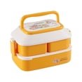 thumbnail image 1 of Renjiang Simple Modern Lunch Box Yellow Lunch Boxdouble Plastic Lunch Box Large Capacity Lunch Box Microwave Oven Adult Lunch Box Big Lunch Box for, 1 of 6