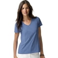 thumbnail image 2 of Hanes T-Shirt à Col en V Nano-T pour Femmes, TP, Denim Vintage, 2 of 3
