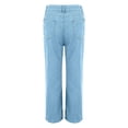 thumbnail image 3 of JMYHOAM Jeans for Women Ladies' Elastic Wide Leg High Waist Versatile Loose Straight Leg Jeans, 3 of 8