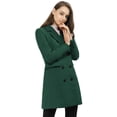 thumbnail image 4 of INSPIRE CHIC Manteau d'Hiver pour Femme à Revers Cranté Trench à Double Boutonnage L Vert, 4 of 4
