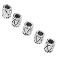 thumbnail image 4 of 50pcs Rétro Barbe Cheveux Perles Tonneau en Forme de Cheveux Perles de Tressage Alliage Bijoux Accessoires Argent, 4 of 14