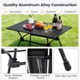 thumbnail image 2 of Patiojoy Table de Camping Pliante Table de Plage Roulante en Aluminium Pliable avec Sac de Transport Hauteur Réglable à 4 Niveaux Foncé, 2 of 7