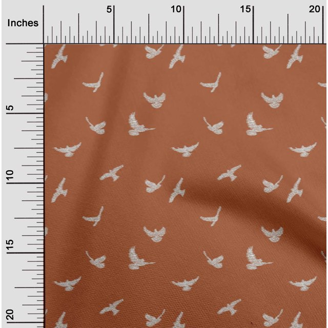oneOone Georgette Viscose Fabric Bird Ikat Fabric Prints By Yard 42 Inch Wide