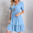 thumbnail image 2 of Yuyuzo Tenue de Robe Formelle pour Femmes Élégante à Manches Courtes Robe de Plage Robe Cocktail à Volants Soirée Bal Robe Courte, 2 of 7