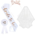 thumbnail image 1 of Bachelorette Party 4-Piece Set for Bride with Headband, Sash, Veil & Badge, 1 of 7
