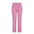 thumbnail image 2 of Innerwin Palazzo Pant High Waist Ladies Harem Pants Beach Solid Color Boho Trousers Pink L, 2 of 3