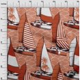 thumbnail image 3 of oneOone Rayon Orange Fabric Nautical Sewing Craft Projects Fabric Prints By Yard 56 Inch Wide, 3 of 5