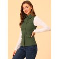 thumbnail image 4 of INSPIRE CHIC Veste Zippée pour Femme Sans Manches Anorak Gilet Utilitaire Veste avec Poches m Vert, 4 of 6