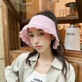 thumbnail image 1 of LinYooLi Foldable Knitted Sun Hat For Women Empty Top Sunscreen Cap Summer Sun Protection Fisherman Hat For Female Outdoor Beach Sun Caps, 1 of 6