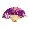 thumbnail image 3 of YAOMOBB Elegant Folding Fan Double Sided Flower Pattern Bamboo Catwalks Lightweight Hand Held Party Props, 3 of 7