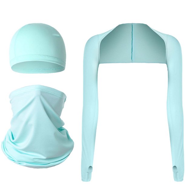 Long Sleeve Blouses for Women Golf Sunscreen Shawl Sleeve Cover Set with Riding Mask, Outdoor Multi-Functional Arm Protection