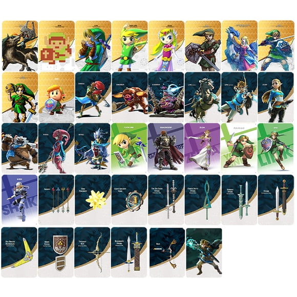 38 Pcs Zelda Amiibo NFC Cards, Zelda & Loftwing NFC Tags Amiibo Card Compatible with Amibo Legend of Tears of the Kingdom