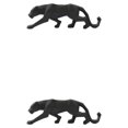 thumbnail image 4 of Transemion Resin Animal Shape Sculpture Glossy Decorative Home Decor Ornament Black 2Set, 4 of 6