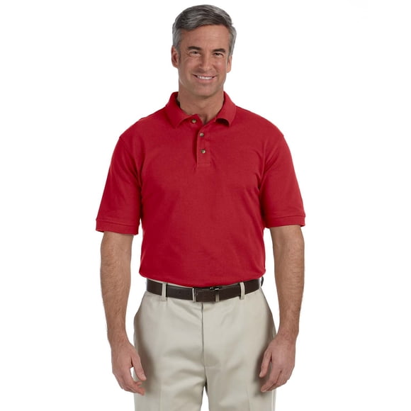 Harriton Men's 6 oz. Ringspun Cotton Piqu? Short-Sleeve Polo 2XL RED