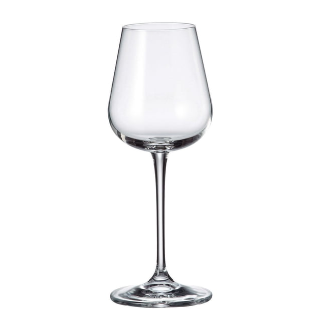 Crystalite Bohemia Amundsen White Wine Glass made of clear lead-free crystal with a wide tapered bowl, slender stem, and flat base, designed for white wine serving and suitable for elegant dining and entertaining.