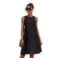 thumbnail image 1 of Nouvelle Robe en Patchwork de Couleur Unie pour Femmes Streetwear Sans Manches Taille Mi-Longue Décontractée, 1 of 2