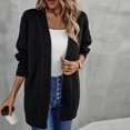 thumbnail image 4 of Pompotops Mode Femmes Décontracté Manches Longues Long Manteau Cardigan Blouse Tops Liquidation, 4 of 7