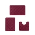thumbnail image 1 of Rbaofujie Retro Rug Memory Foam Bath Mat 3 Set Bathroom Rugs for 3 Pcs Toilet Mats Universal Soft Comfortable Water Absorption Non-Slip Thick Machine Washable Easier To Dry Dark Office Chair Mat, 1 of 7