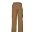 thumbnail image 4 of Children's Solid Color Stretch-Belt Work Pants with Pockets, Medium Size Casual Baggy Pants, Adult Version, 4 of 6
