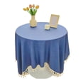 thumbnail image 2 of Birdeem Table Cloths Rectangle,60%Cotton,40%Linen Tablecloths with Fringe for Small Tables, 55X55 Inch Linen Sqaure Table Cloth for Wedding, Party, Indoor,Outdoor, Machine Washable, 2 of 8