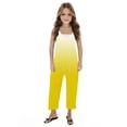 thumbnail image 3 of Sleeveless Casual Jumpsuit for Girls, Soft Polyester-Spandex Blend, Pockets, Long Pants, Gradient Design,西瓜 Red, Size 160, 3 of 6