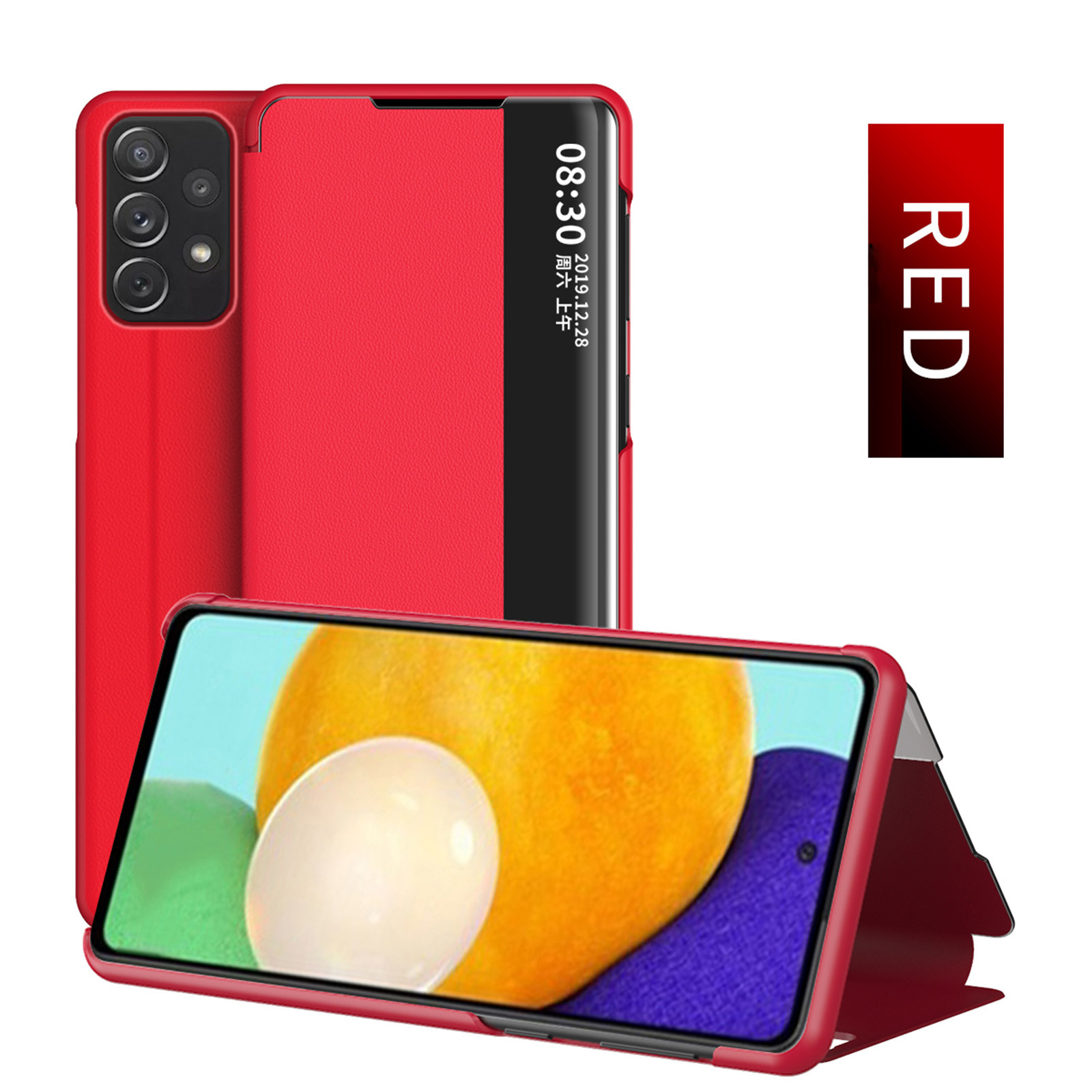 EGNMCR Phone Case For Galaxy A72 5G Leather Style Cellphone Case Shield 360°Protect Phone Mobile phone shell