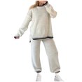 thumbnail image 1 of Posijego 2 Piece Knit Set Women Outfit Long Sleeve Pullover Tops Wide Leg Pants Lounge Matching Tracksuit, 1 of 6