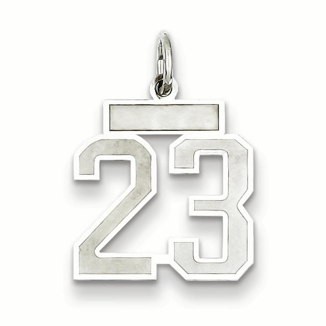 Breloque Pendentif Collier Numéro 23 en Argent Sterling 925 Breloques