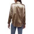 thumbnail image 2 of Innerwin Hauts Col à Revers Chemises pour Femmes Travail Boutonné Blouse à Simple Boutonnage Kaki Foncé S, 2 of 3