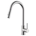 thumbnail image 1 of APPASO Brushed Nickel Kitchen Faucet with Pull Down Sprayer, Stainless Steel Single Handle High Arc Kitchen Sink Faucet, 2-Function Stream and Spray Modes, 1 of 16