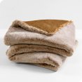 thumbnail image 4 of Bare Home Faux Fur Blanket - 47" x 60" - Ultra Soft Fleece - Throw, Variegated Caramel, 4 of 5
