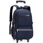 Sac d'école de trolley avec roues sac à dos élémentaire bleu