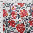 thumbnail image 2 of oneOone Tissu Velours Blanc Feuilles & Rose Floral Matériel de Robe Tissu Imprimé Tissu au Mètre 58 Pouces de Large, 2 of 5