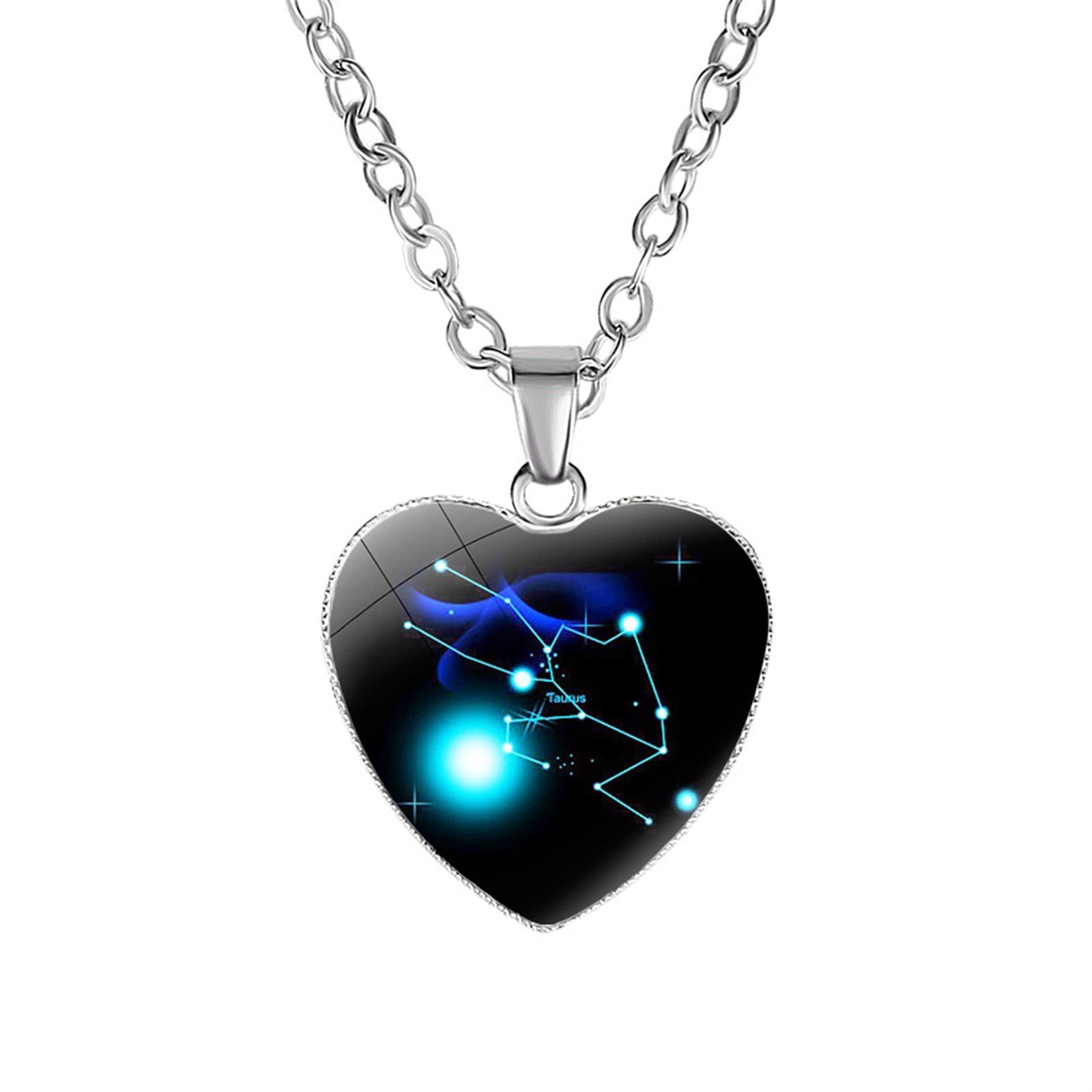 Fashion Crescent 12 Constellation Constellation Constellation Pendant Necklace