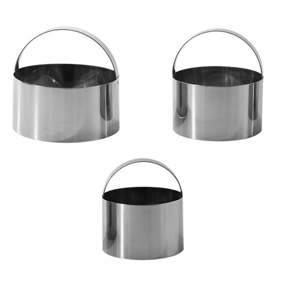 Hearth & Gear Stainless Steel Circular Cookie 3 Piece Set Of Dumpling Skin Cookie Cutting And Baking Tools Bakeware Organizer for Cabinet Vertical Ceramic Bakeware Set Bakeware for Air Fryer Oven Xl