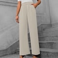 thumbnail image 2 of Timegard Work Pants for Women Casual Office Loose Pants Fall Ruched Straight Leg High Waist Trousers, 2 of 7