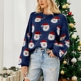thumbnail image 5 of TIMIFIS Uglys Christmas Sweaters pour Femmes Automne Manches Longues Chandail à Col Rond Imprimé Père Noël Hauts Décontractés d'Hiver Chandail Extensible, 5 of 5