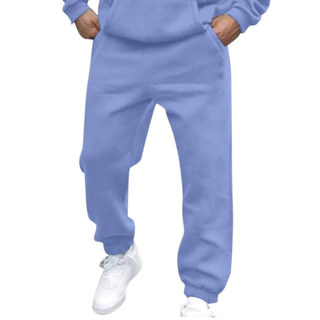 Pisexur Mens Sweatpants 2024 Solid Color Workout Jogging Athletic Pants Elastic Waist Drawstring Straight Leg Sweatpants Loose Elastic Bottom Casual Pants with Pockets