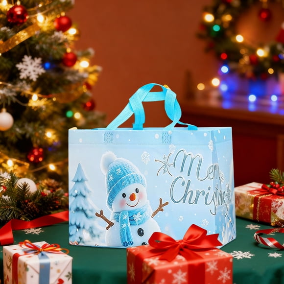 Cagogo under $5 Nonwoven Gift Bags, Non-woven Christmas Gift Bags, reusable Holiday Present Bags, Christmas Party Favor Bags, Festive Gift Packaging, Drawstring Gift Sacks
