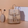 thumbnail image 4 of Straw Backpack Girls Bucket Shoulder Bag Female Travel Daypack (Khaki), 4 of 9
