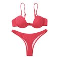 thumbnail image 2 of Faithtur Women Solid Color Adjustable Spaghetti Strap Underwire Bra + Thong, 2 of 9
