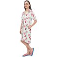 thumbnail image 1 of Bimba Chemise de Nuit à Col Rabattu Imprimé Floral Vert Menthe pour Femmes - 10, 1 of 5