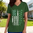thumbnail image 1 of Mceream Nurse St Patricks Day Shirt for Womens Breathable Plus Size Nurse Working Uniform Shamrocks Print Scrub Tops V Neck Short Sleeve Fun Nursing Uniforms Green XXL, 1 of 6