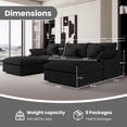 thumbnail image 3 of The Magic Home Canapé Sectionnel Modulaire en Lin en Forme de U à 5 Places, Noir, 3 of 13